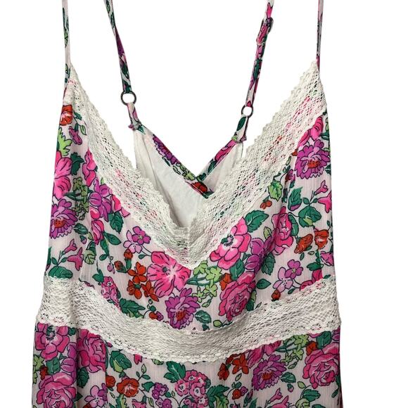 Abercrombie Floral Lace Mini Slip Dress Boho Cottagecore Crossback Lined Sz S - Picture 5 of 13